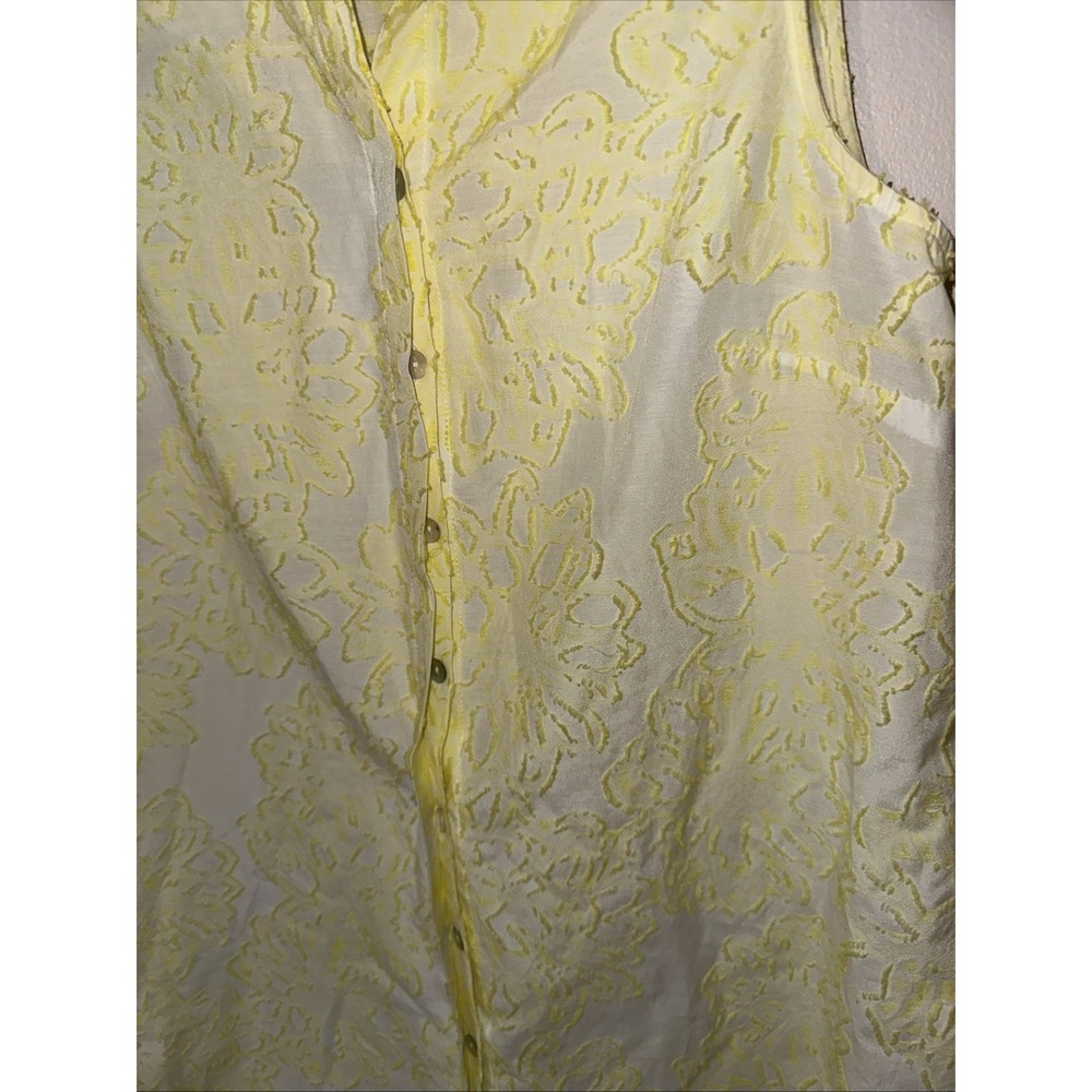 Hutch Dress Sleeveless Yellow Floral Size Small button Up Collar Neck NYC - Picture 4 of 12